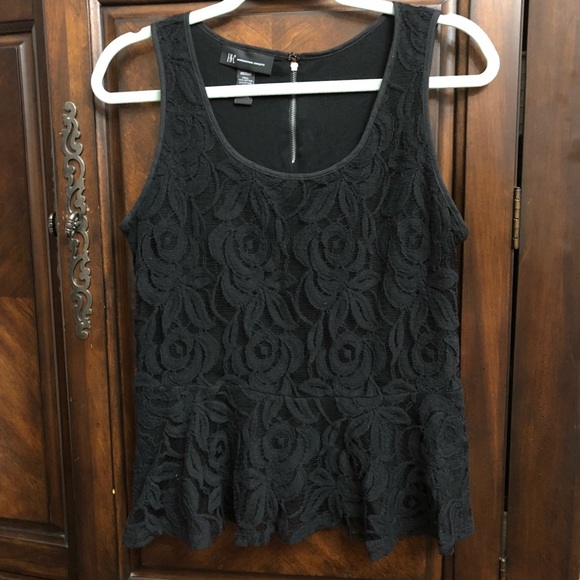 INC international concepts black laced top. - Picture 5 of 8